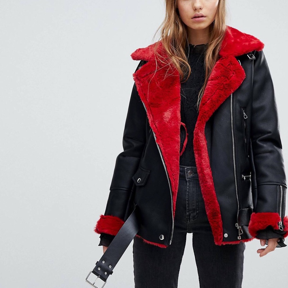 Faux Shearling moto jacket